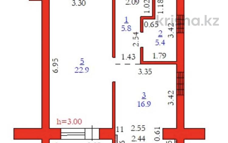 1-бөлмелі пәтер · 52.8 м² · 2/4 қабат, Молдагуловой 5А — Около детской больницы, бағасы: 13.5 млн 〒 в Актобе — фото 2