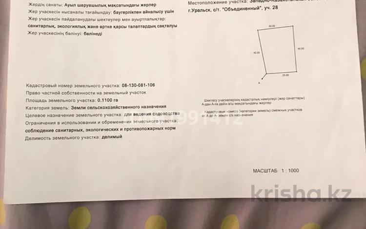Участок · 11 га, Самал -3, Объединенное 28 за 15 млн ₸ в Уральске — фото 2