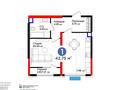 1-комнатная квартира · 43 м², Нурсултана Назарбаева — рассрочка . ипотека . за ~ 25.3 млн 〒 в Шымкенте, Каратауский р-н