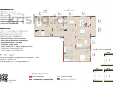 5-комнатная квартира · 210 м² · 3/5 этаж, Е-314 — Ключи :24.10.🪀🪀🪀 за ~ 247.1 млн ₸ в Астане, Есильский р-н