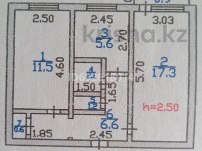 2-комнатная квартира, 46 м², 5/5 этаж, М-он Мухамеджа 13 за 8.5 млн 〒 в Балхаше