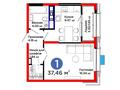 1-комнатная квартира · 37.46 м², Калдаякова 30 за ~ 24.3 млн 〒 в Шымкенте, Туран р-н — фото 3