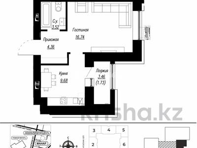1-комнатная квартира · 36.3 м² · 2/9 этаж, Е 496 7 за 24 млн 〒 в Астане, Есильский р-н