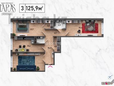 3-комнатная квартира · 125.9 м² · 7/12 этаж, мкр. 5А 18 за 57.9 млн 〒 в Актау, 18-й мкр 