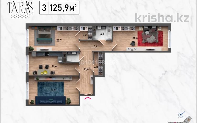 3-бөлмелі пәтер · 125.9 м² · 7/12 қабат, Мкр. 7А 18, бағасы: ~ 50.4 млн ₸ в Актау, 18-й мкр  — фото 2