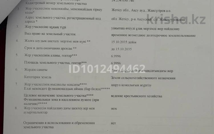 Участок · 7 га, Жансугуров за 10 млн ₸ — фото 2