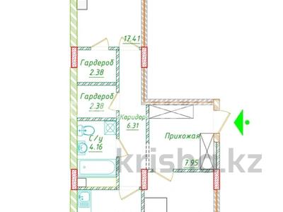 2-комнатная квартира · 73.25 м² · 4/11 этаж, Казыбек Би 21 — Рядом школа лицей Зерде, Барыс арена за 45 млн ₸ в Астане, Есильский р-н
