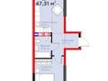 2-бөлмелі пәтер · 47.31 м² · 3/12 қабат, Ақжар ш/а., Белжайлау 47а, бағасы: ~ 41.2 млн ₸ в Алматы, Наурызбайский р-н — фото 2