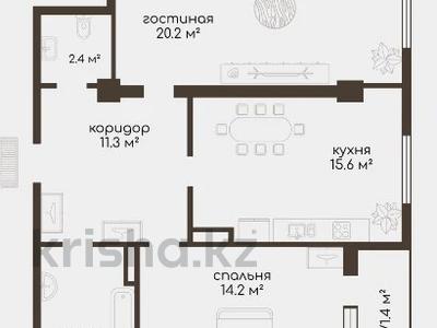 2-комнатная квартира, 74.7 м², 3/9 этаж, Шымсити 1/10 стр за ~ 27.3 млн 〒 в Шымкенте, Каратауский р-н