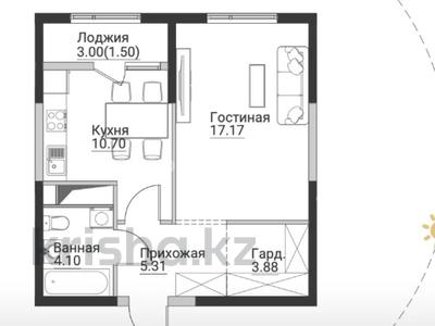 1-комнатная квартира · 43 м² · 8/12 этаж, ул. Фадеева, 38г 38г за 27.5 млн ₸ в Алматы, Алатауский р-н
