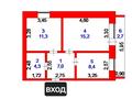 2-бөлмелі пәтер · 48.9 м² · 2/3 қабат, Горный 12, бағасы: 18.8 млн ₸ в Щучинске — фото 4