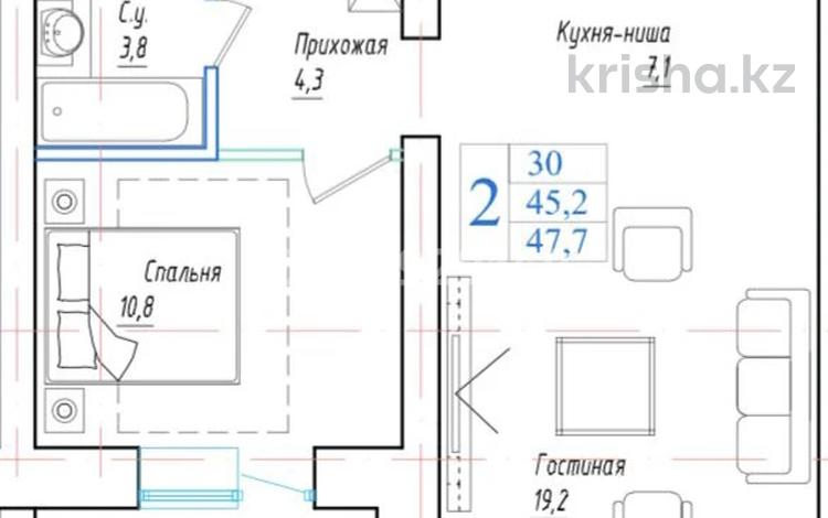 1-комнатная квартира, 48 м², 1/5 этаж, Кудайбердиева 102 — Перечение Абая-Ташенова за 14.3 млн 〒 в Кокшетау — фото 2