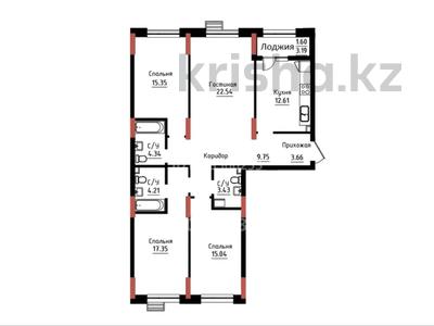 4-комнатная квартира · 109.88 м² · 1/9 этаж, Чингиз Айтматов 24/4 за 72 млн ₸ в Астане, Нура р-н