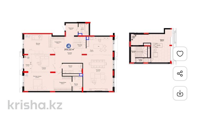 4-комнатная квартира · 203 м² · 8/8 этаж, Тасшокы, 4​ — ПРИ 100% 15% СКИДКА :( 232 667 100). за 233 млн 〒 в Астане, Алматы р-н — фото 2