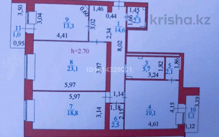 3-комнатная квартира · 103.6 м² · 12/13 этаж, Сарыарка 31/2 за 40.5 млн ₸ в Астане, Сарыарка р-н — фото 2