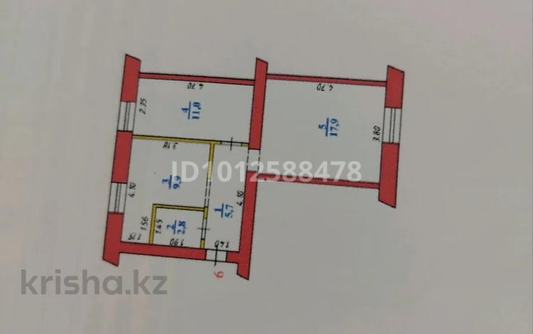 2-бөлмелі пәтер · 47 м² · 2/3 қабат, Молдагулова 5/5 — Мухита, бағасы: 15 млн ₸ в Уральске, мкр Школьник — фото 2