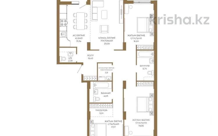 4-комнатная квартира · 127.39 м² · 7/12 этаж, Достык 8/5 за ~ 92 млн ₸ в Астане — фото 2