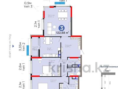 Продажа квартир в Астане: 3-комнатная квартира · 123 м² · 5/15 этаж, Турар Рыскулов 3 за 105 млн 〒 3-комнатная квартира · 123 м² · 5/15 этаж, Турар Рыскулов 3 за 105 млн 〒 в Астане, Есильский р-н