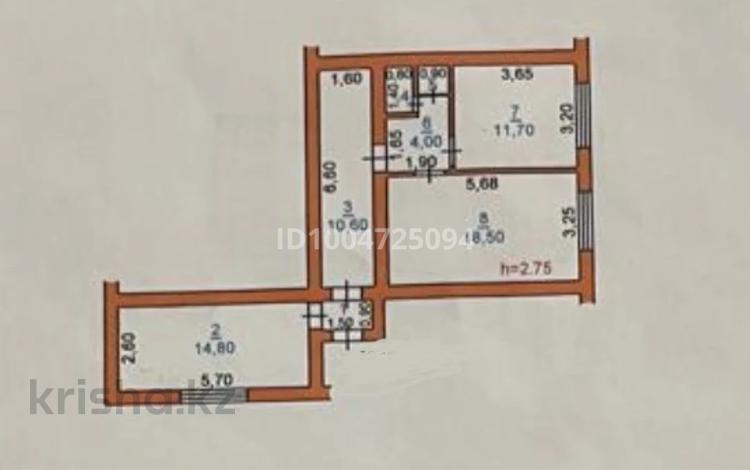 2-комнатная квартира · 62.9 м² · 1/4 этаж, Рыспек батыра за 19 млн ₸ в Таразе — фото 7