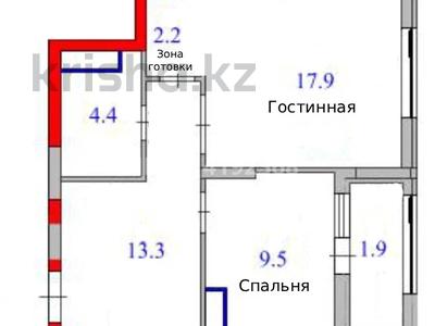 2-комнатная квартира · 49.2 м² · 7/14 этаж, Кошкарбаева 1 — Момышулы за 42 млн ₸ в Астане, Алматы р-н