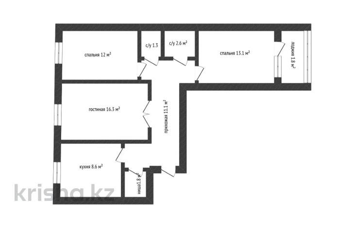 3-бөлмелі пәтер · 68.6 м² · 9/9 қабат, Центральный 59, бағасы: 19.5 млн ₸ в Кокшетау — фото 8