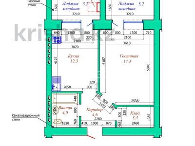 1-комнатная квартира · 46.4 м² · 5/9 этаж, Алия Молдагулова 50а за 17.5 млн ₸ в Актобе