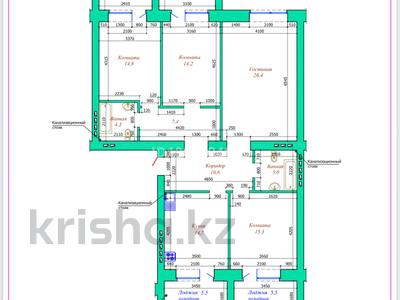 4-комнатная квартира · 121.5 м² · 2/9 этаж, Алия Молдагулова 50а за 44 млн ₸ в Актобе