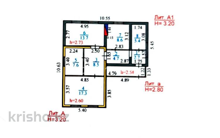 Отдельный дом · 3 комнаты · 68.5 м² · 3.3 сот., мкр Городской Аэропорт, Гарибальди 37а за 18.8 млн ₸ в Караганде, Казыбек би р-н — фото 2