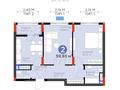 2-комнатная квартира · 60 м² · 14/14 этаж, Е 915 19 за 38.5 млн ₸ в Астане, Есильский р-н