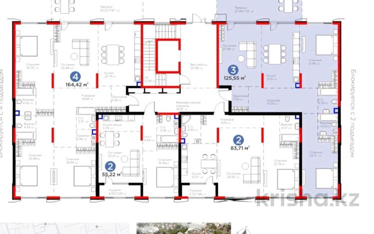 3-комнатная квартира · 125 м² · 1/3 этаж, мкр Рахат, Култобе 1/2 за ~ 183.8 млн 〒 в Алматы, Наурызбайский р-н — фото 2
