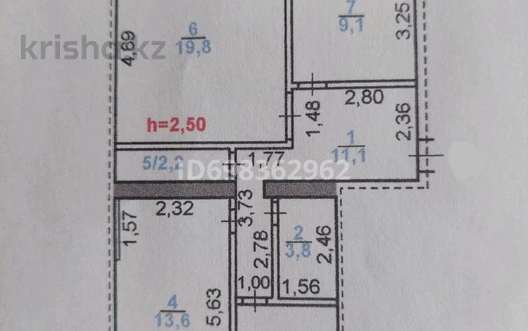 3-бөлмелі пәтер, 67.6 м², 4/6 қабат, 50л Октября 86а — 1 поликл., Универсам, бағасы: 22.7 млн 〒 в Рудном — фото 2