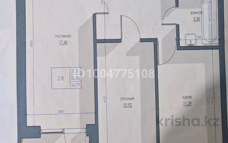 2-бөлмелі пәтер · 56 м² · 5/7 қабат, Безделева 111 — ул Сайрамская, бағасы: 23 млн ₸ в Шымкенте, Енбекшинский р-н — фото 2