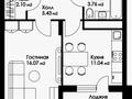 1-бөлмелі пәтер · 41.06 м² · 6/9 қабат, Нажимеденова 29, бағасы: 19.5 млн ₸ в Астане, Сарайшык р-н — фото 2