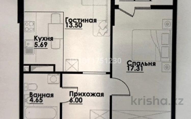 2-бөлмелі пәтер · 48.6 м² · 5/12 қабат, 2-я Братская ул. 6 блок, бағасы: 34.5 млн ₸ в Алматы, Алатауский р-н — фото 2