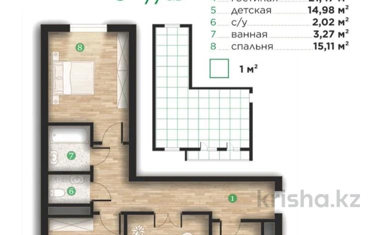 3-бөлмелі пәтер · 77 м² · 7/7 қабат, Илияса Есенберлина 80, бағасы: ~ 32.3 млн ₸ в Усть-Каменогорске — фото 17