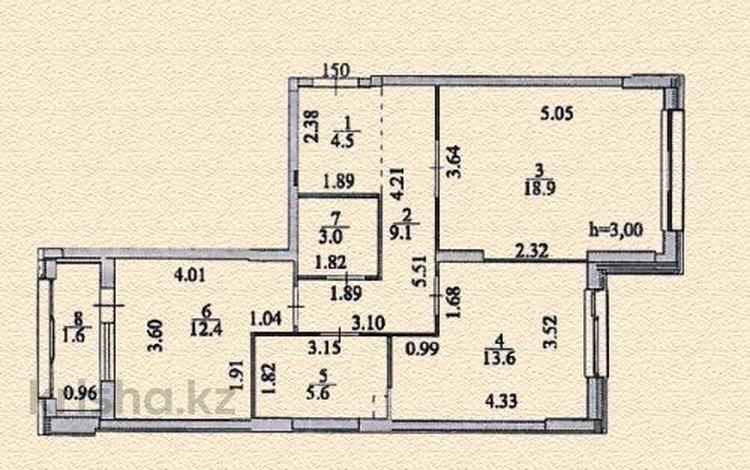 2-комнатная квартира, 68.7 м², 1/9 этаж, Туран 57/4 — Бухар Жырау за 30.8 млн 〒 в Астане, Нура р-н — фото 3