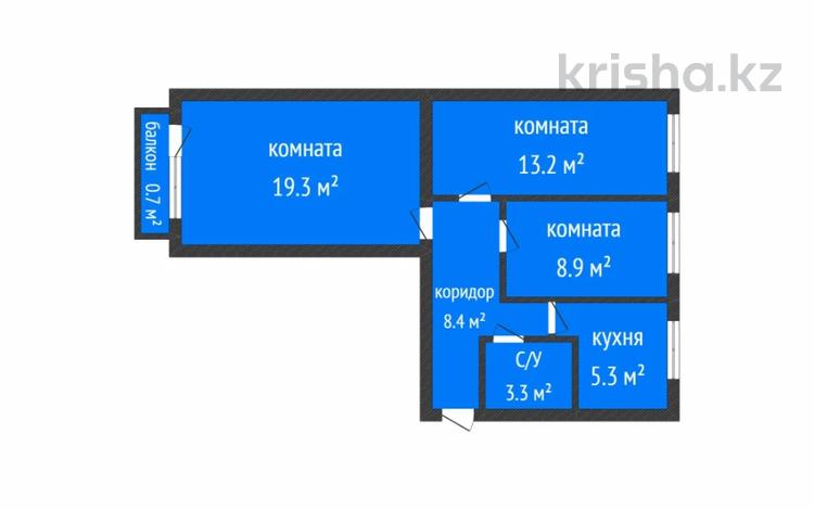 3-бөлмелі пәтер · 60 м² · 4/5 қабат, Мауленова 16, бағасы: 21.5 млн ₸ в Костанае — фото 2
