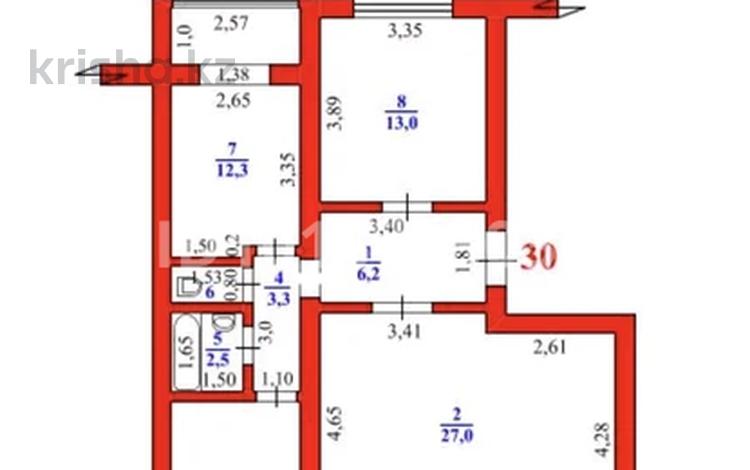 3-комнатная квартира · 79.6 м² · 4/5 этаж, Пр.Абая 34А — Стоматология маржан тис за 18.5 млн ₸ в  — фото 47