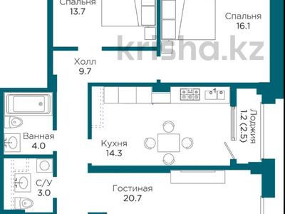 3-комнатная квартира, 88 м², 7/8 этаж, Абубакир Тыныбаев — ⭐Лучшая Цена⭐ за 52 млн 〒 в Астане, Алматы р-н