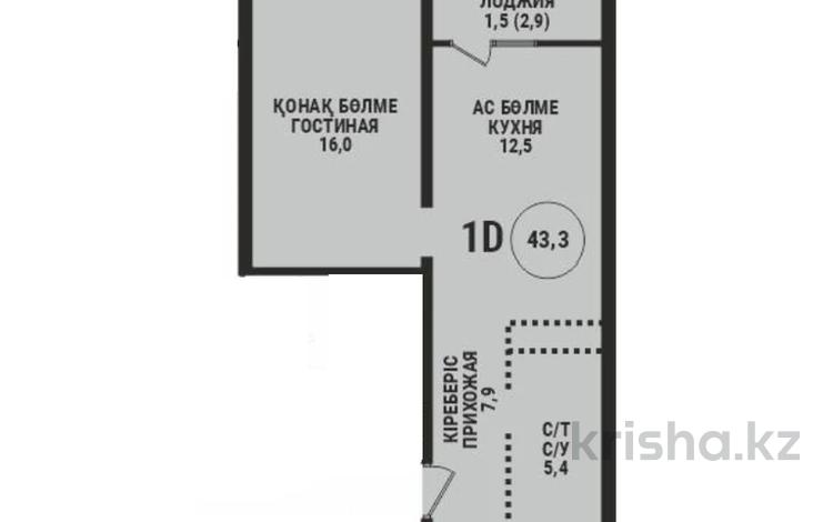 1-бөлмелі пәтер · 43.2 м² · 12/12 қабат, Райымбека 210/27 БЕЗ КОМИССИИ, бағасы: ~ 33.2 млн ₸ в Алматы, Алмалинский р-н — фото 3