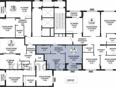 1-бөлмелі пәтер · 42.1 м² · 20/20 қабат, Туран 39/2, бағасы: ~ 31.4 млн ₸ в Астане, Нура р-н