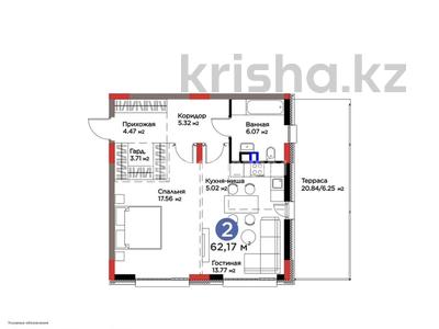 2-комнатная квартира · 62 м² · 2 этаж, Е-314 за 72 млн ₸ в Астане, Есильский р-н