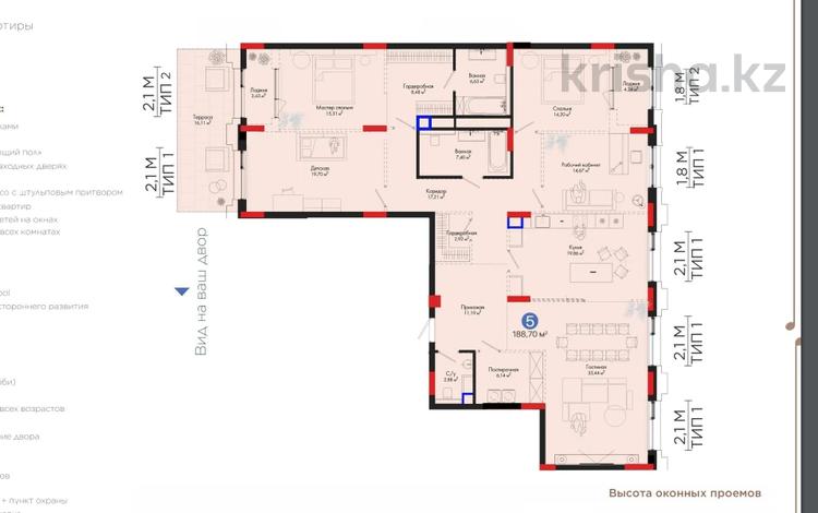 5-бөлмелі пәтер, 188.7 м², переулок Тасшокы 4, бағасы: ~ 163.2 млн 〒 в Астане — фото 2