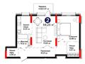 2-комнатная квартира · 58.25 м², Е-321 6/2 за ~ 35.9 млн ₸ в Астане, Есильский р-н — фото 3