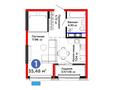 1-комнатная квартира · 35.48 м², мкр Акжайык, Толеметова за ~ 24.4 млн ₸ в Шымкенте, Абайский р-н — фото 3