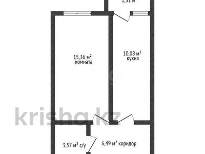1-комнатная квартира · 37 м² · 3/6 этаж, Микрорайон Береке 47 за 19.5 млн ₸ в Костанае