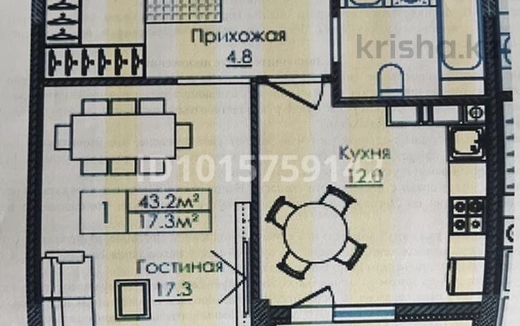 1-комнатная квартира · 42 м² · 14/16 этаж, ​Улица Шарль де Голль, 14 стр — Токпанова, Тауелсиздик за ~ 25 млн ₸ в Астане, Алматы р-н — фото 2