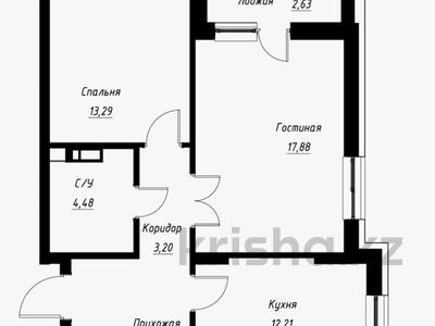 2-комнатная квартира, 60.8 м², 5/22 этаж, Мангелик ел 60 за 37.3 млн 〒 в Астане, Есильский р-н