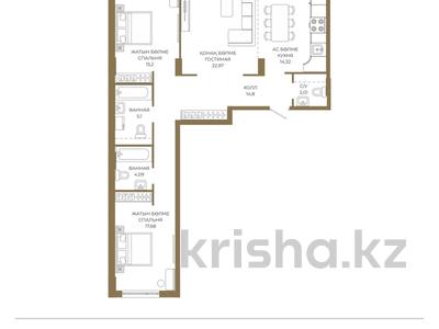 3-комнатная квартира · 97.85 м² · 7/9 этаж, Достык 8/5 — Без комиссии!!! Выбор по этажам!!! Гибкая оплата!!! за ~ 71.4 млн ₸ в Астане, Есильский р-н