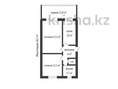 2-комнатная квартира, 62 м², 4/5 этаж, Жыбек Жолы 38 за 26 млн 〒 в Шымкенте, Енбекшинский р-н